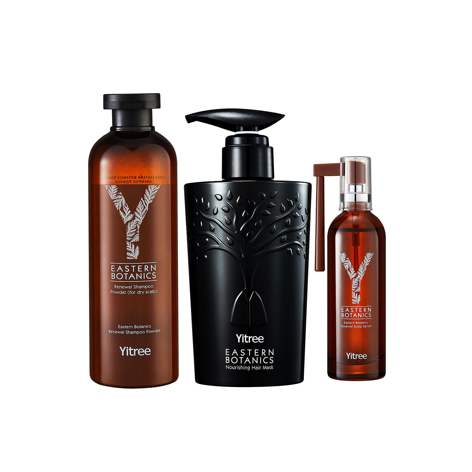 Yitree Eastern Botanics Renewal Shampoo Powder (for dry scalp)+Nourishing Hair Mask+Renewal Scalp Serum