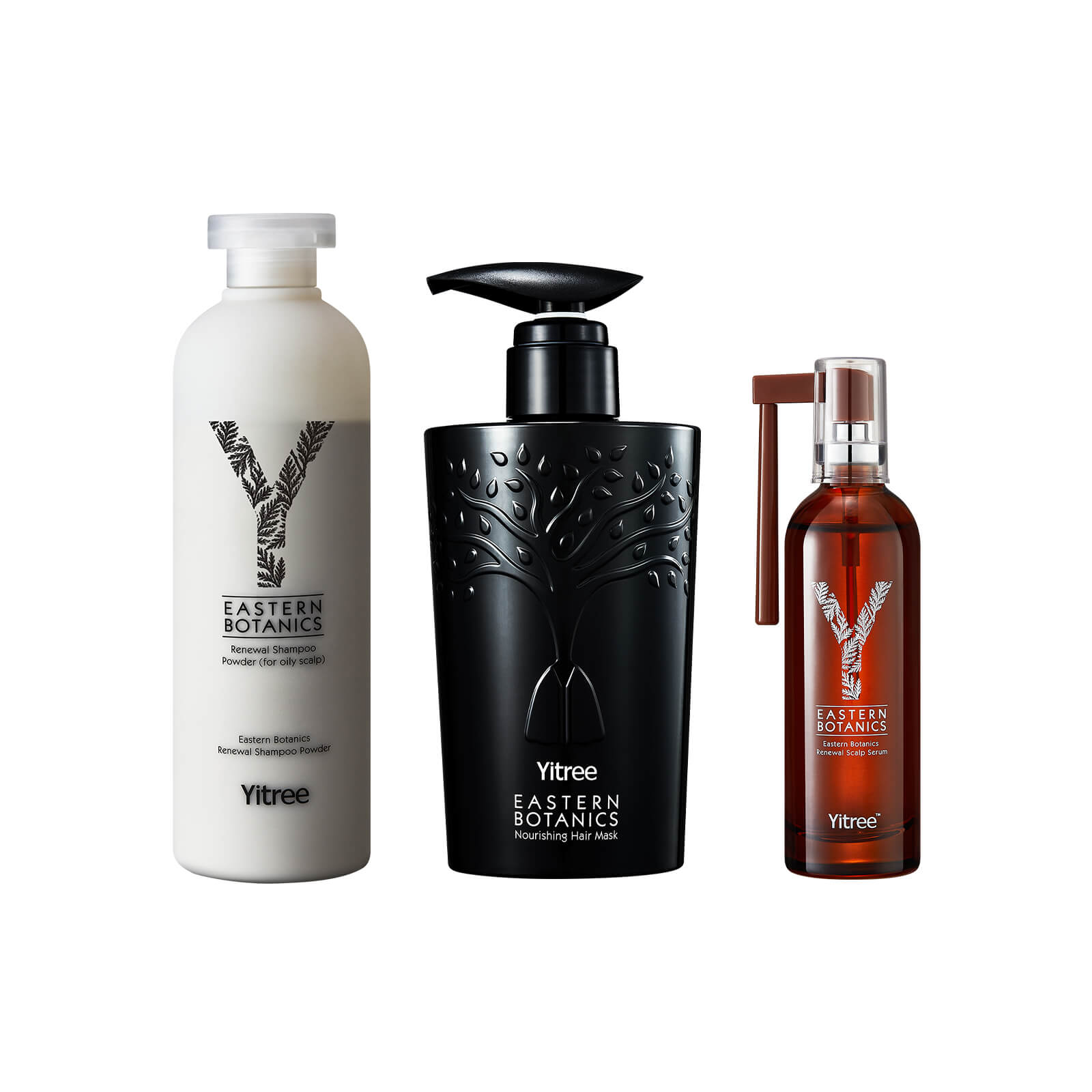 Yitree Eastern Botanics Renewal Shampoo Powder (for oily scalp)+Nourishing Hair Mask+Renewal Scalp Serum